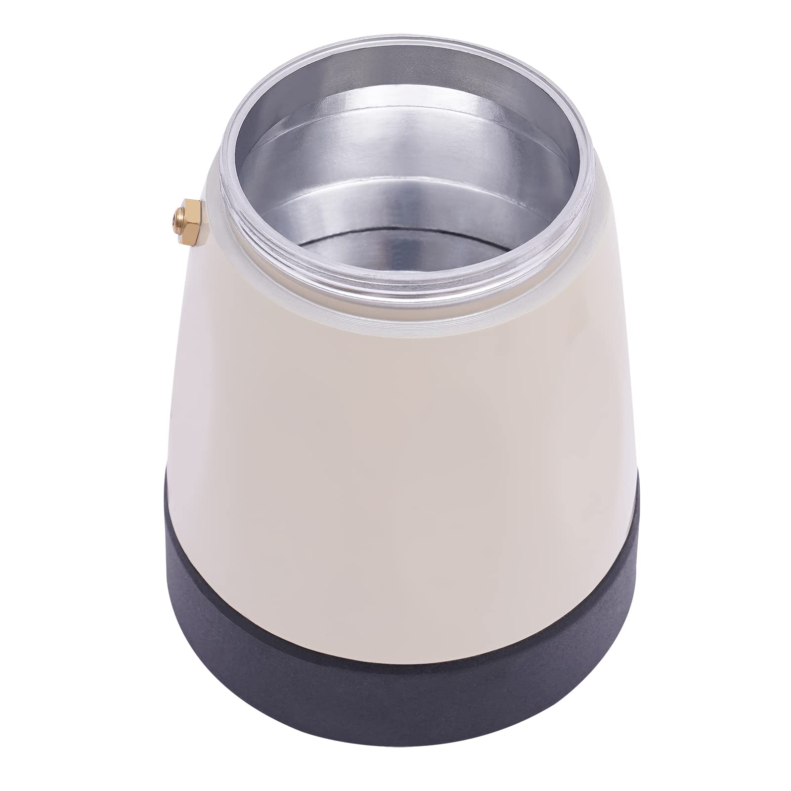 300ML 480W Aluminio Eléctrica Cafetera de Café Moka con Base 6 Tazas de Café para Familias, Reuniones, Cafés, Oficinas, Salones Universitarios, Viajes de Negocios, etc. (Blanco Crema)
