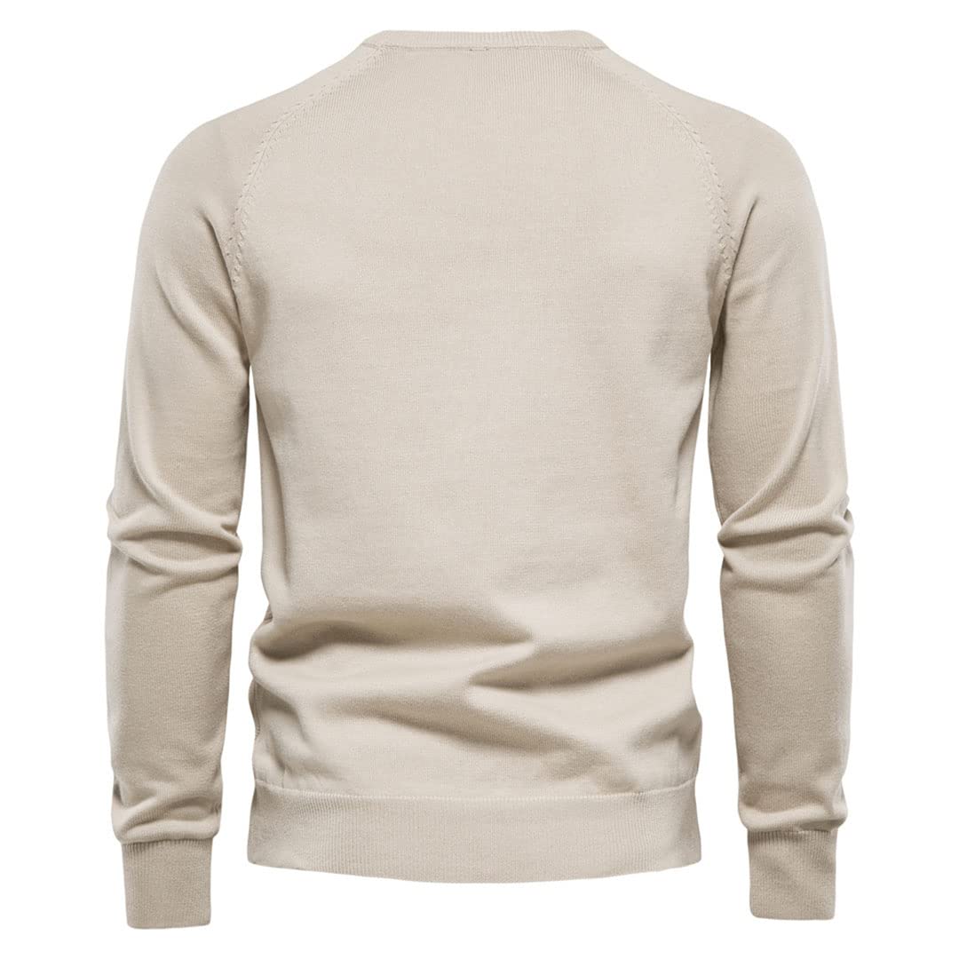 Uomini di base Maglioni Tinta unita O-Collo Maglia Maschio Pullover Inverno Maglioni Caldi per gli Uomini, cioccolato, 2XL