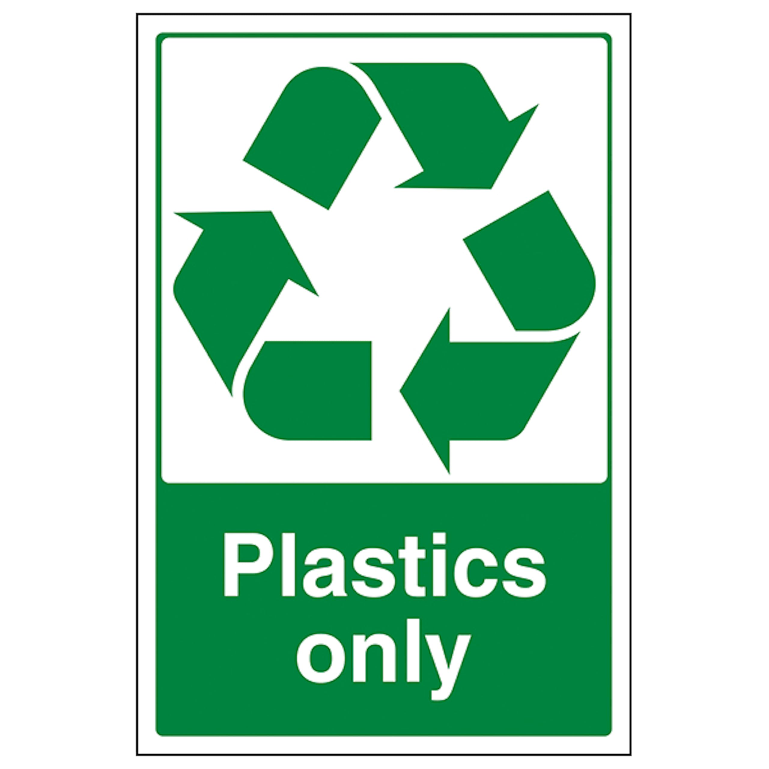V Safety Plastic Only 200 x 300mm - 2mm Rigid Plastic Safety Sign