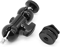 Vista 6 de Montura de zapata esférica de 1/4" Montura de zapata caliente Cabezal esférico doble Tornillo de trípode de 1/4" Multifunción para monitores LCD