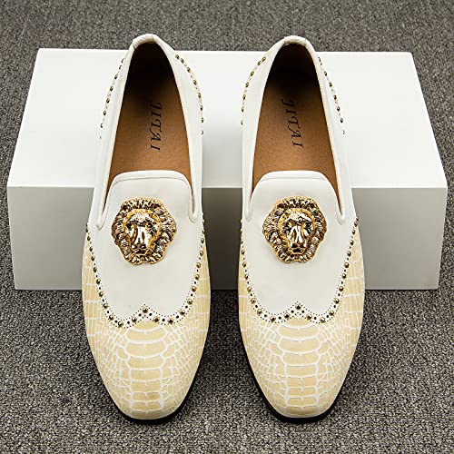 Image of JITAI Men's Dress Shoes - Casual Rubber & Leather Loafers for Men - Fashion Business Formal Wear