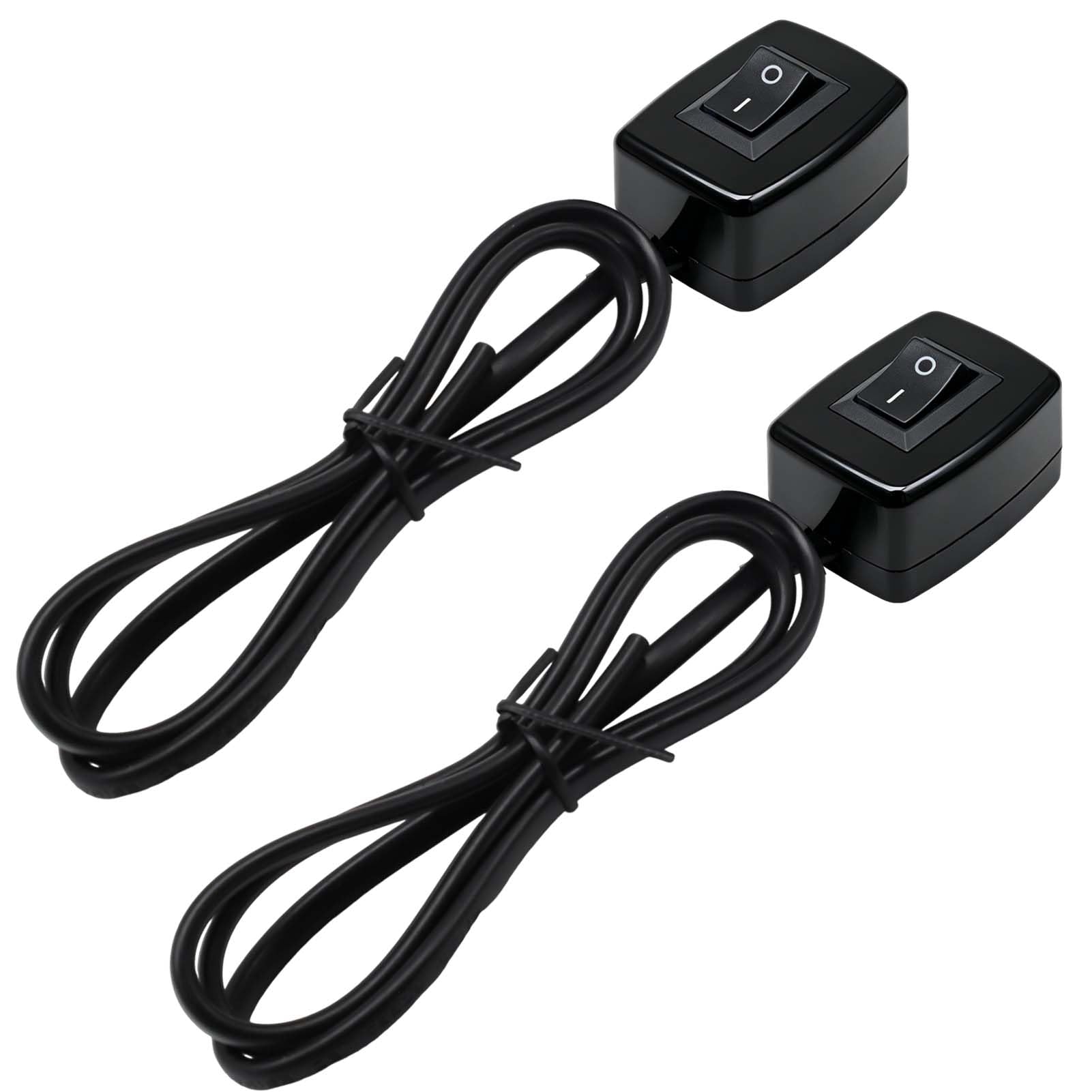2 Interruptores de Palanca 12V, 3A 24V Interruptor Pulsador Momentáneo ON/OFF con Parte Trasera Autoadhesiva, Interruptor de Montaje con Cable de 75 cm para Antinieblas Neones y Tiras LED