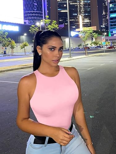 Miniatura 3 de LCNBA - Body para mujer sexy, cuello alto, sin mangas, básico, top, de uso diario