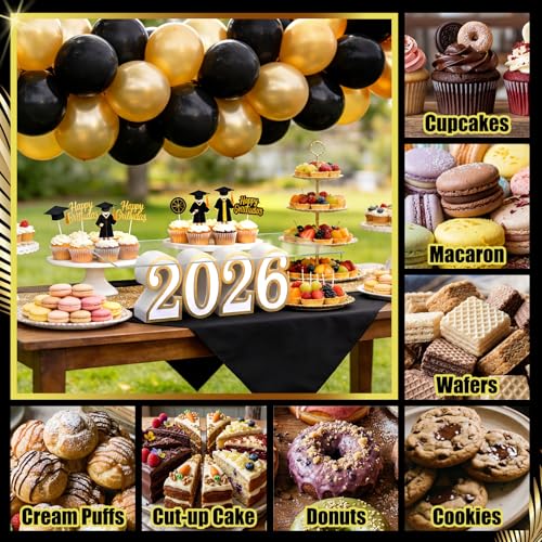 Novabright 2026 Graduation Cake Stand Class of 2026 Letters Cupcake Stand Display Graduation Dessert Snack Food Table Centerpieces Signs for High School College Congraduation Grad Party Decorations by Novabright - Used condition - Image 3