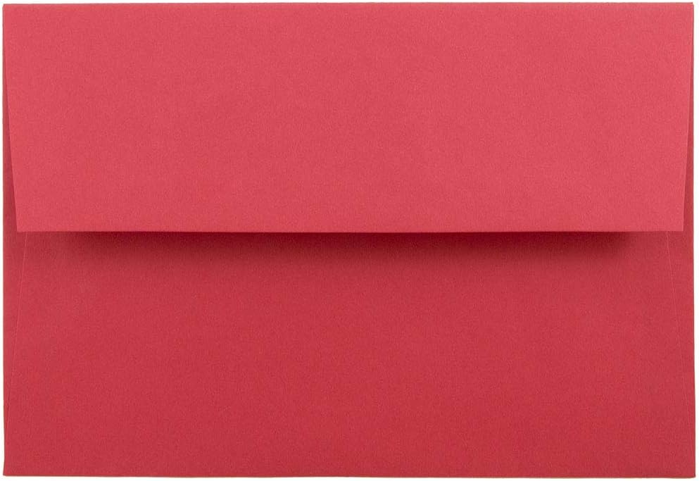 JAM PAPER #10 Business Colored Recycled Envelopes with Peel and Seal Closure - 4 1/8 x 9 1/2 - Red Recycled - 100/Pack