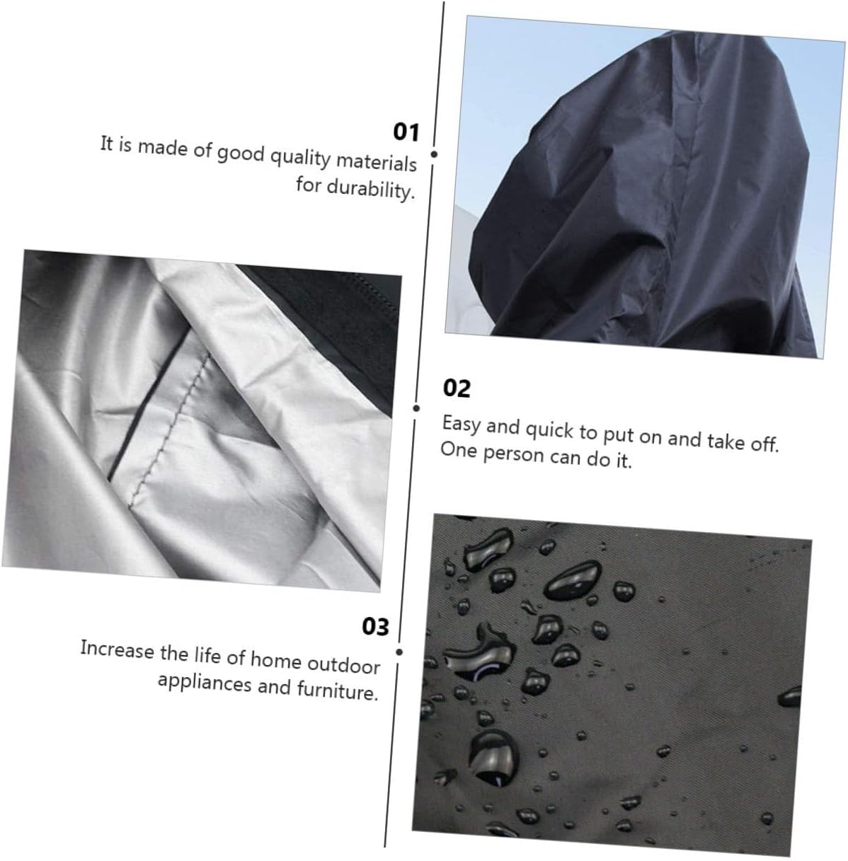 Weather Resistant Stand-Up Patio Heater Cover for Outdoor Garden, 241X86X48Cm Waterproof Dustproof UV Protection Heater Cover