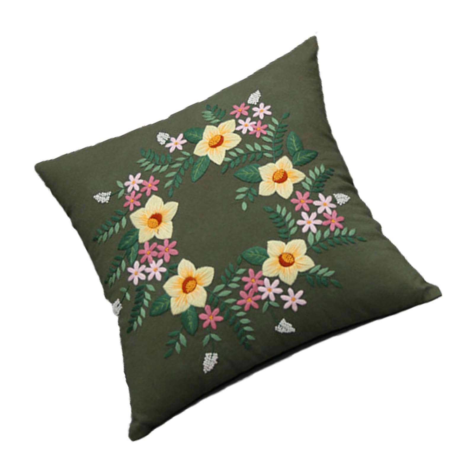 Hsioluted Pillow Covers Sewing Kits Embroidery Pillow Covers Kits with Embroidery Needle Case Craft for Adults Kids Sewing