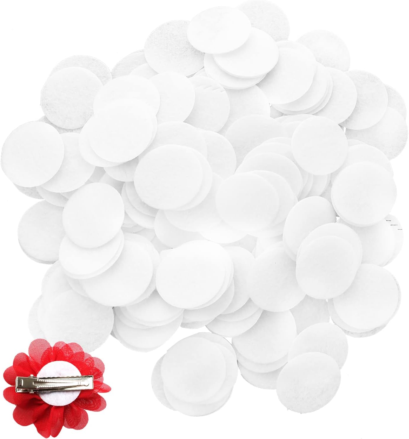 Prasacco 200 Pcs White Felt Circles 1 Inch Round Soft Thick