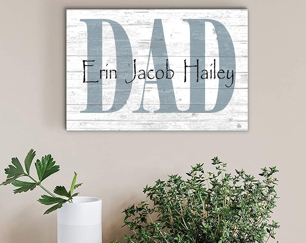 Personalized Dad Sign with Names Custom Gift Idea For A Great Father from Children – Father’s Day, Birthday or Christmas Keepsake – 16.5" x 10.5"