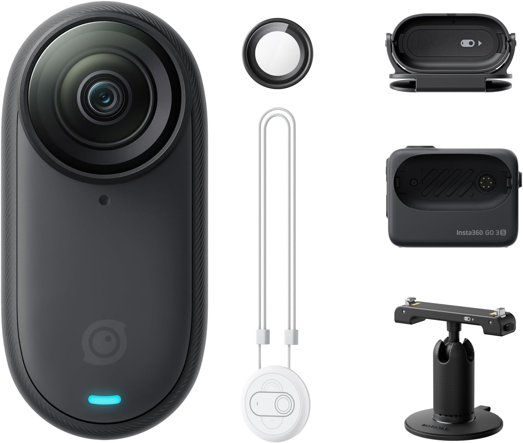 GO 3S (128GB) Black-Small & Lightweight Action Camera, Portable & Versatile, Hands-Free POV, Mount Anywhere, Multifunctional Action Pod, Waterproof, for Travel, Sports, Vlog, Digital Zoom