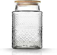 Vista 6 de Tarro de almacenamiento de vidrio, 38 onzas líquidas, recipientes de alimentos con tapa de bambú, recipientes de cocina, tarros de vidrio herméticos