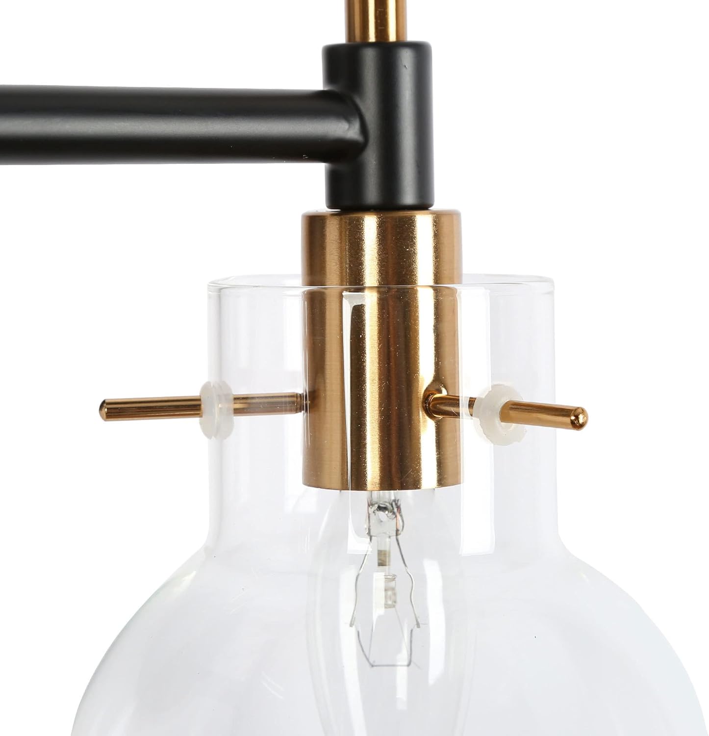 ZEVNI Bathroom Vanity Light, Modern 4-Light Black Bathroom Light Fixtures, Large Bathroom Light Fixtures Over Mirror with Globe Clear Glass Shades, 30" x 6.5" x 10.5"