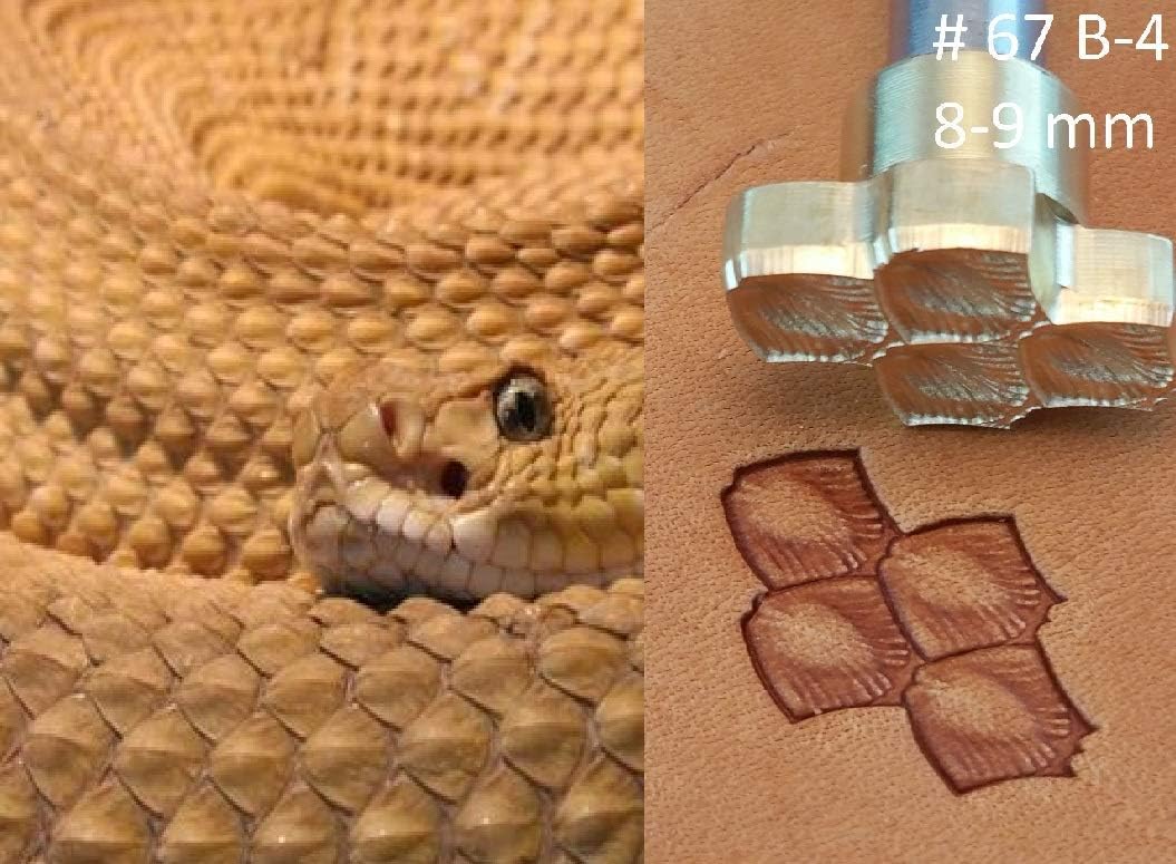 DandS ltd Leather Stamp Tool, Snake Skin, Professional Steel Craft Tool for Leatherworking, Embossing, Carving & Stamping Leather Projects, Belts Wallets & DIY Projects Compatible with Mallet #67B4