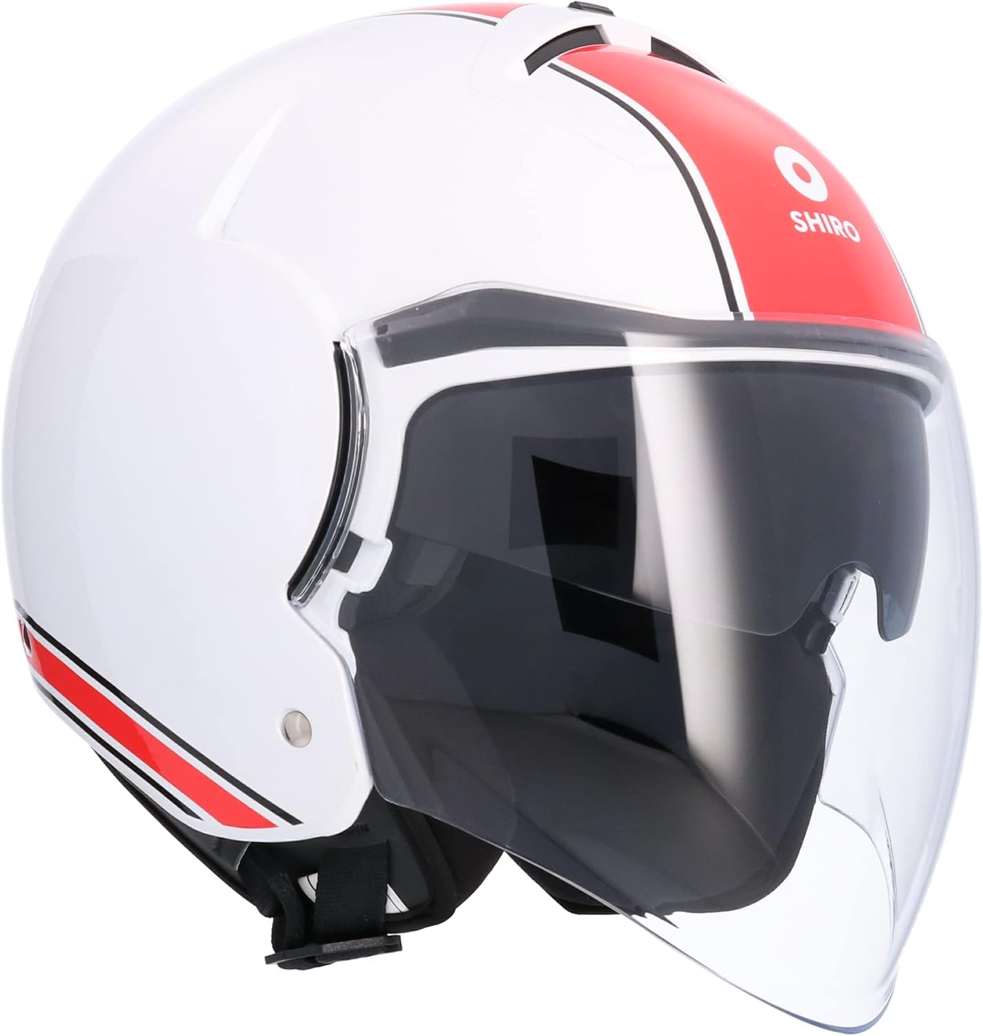 Casque Jet Shiro Tokio SH-64 Master – Blanc/rouge, Taille XS (53-54 Cm), Homologué ECE - 5