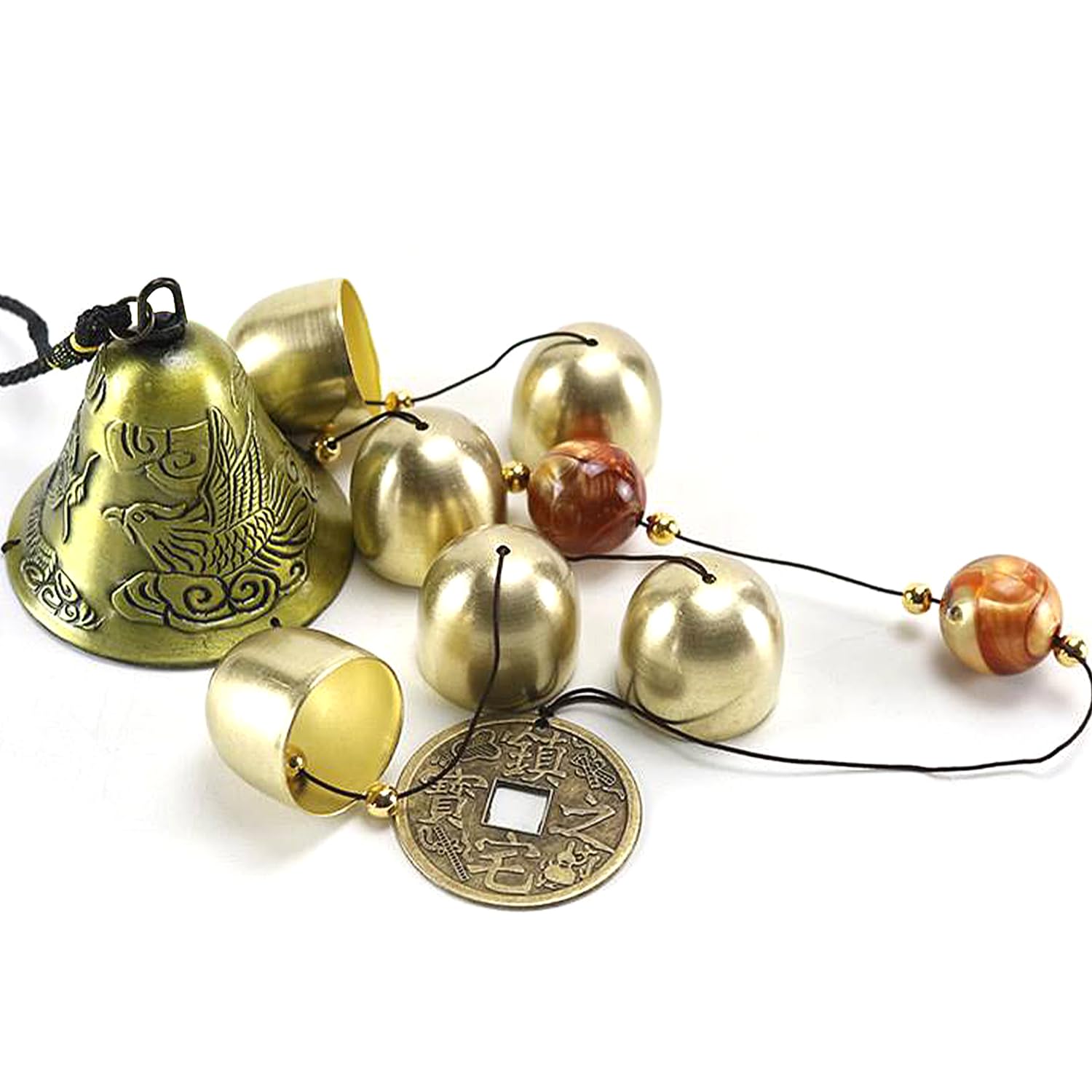 1 carillón de viento de metal, reloj decorativo multifuncional, carillón de viento giratorio de metal, campanilla decorativa, campanilla de viento para jardín, gong, gong, gong, gong, decoración