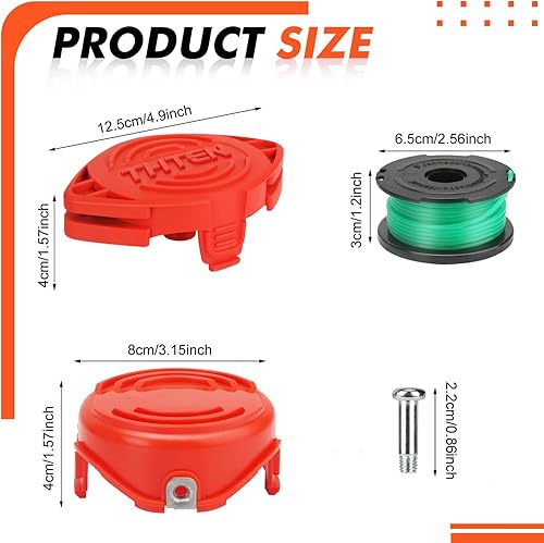 Miniatura 2 de THTEN SF-080 - Juego de 18 cuchillas para recortar césped compatible con Black & Decker GH3000 LST540 GH3000R LST540B