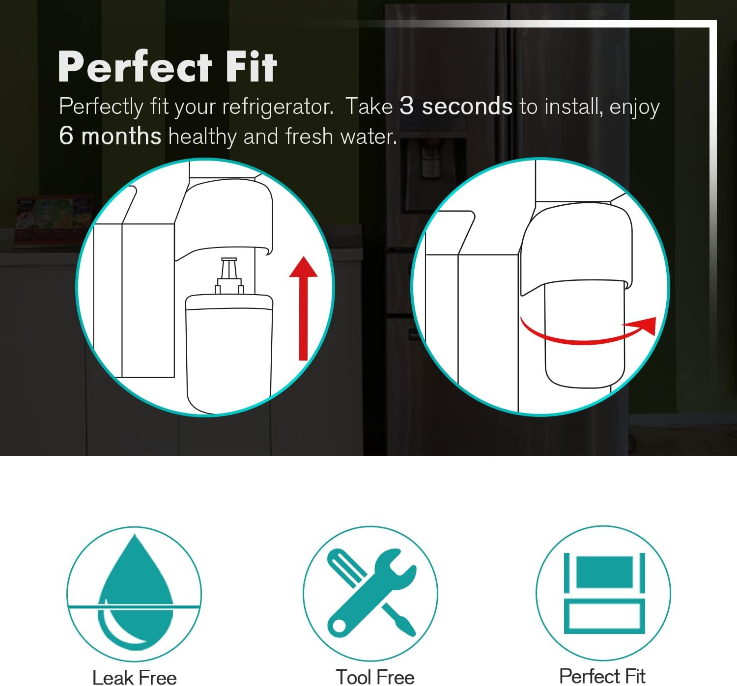 ICEPURE PLUS NSF/ANSI 53& NSF/ANSI 42 DA29-00003G Replacement for Samsung DA29-00003B DA29-00003A, Aqua-Pure Plus DA29-00003D DA29-00003F DA97-06317A, HAFCU1, WF289, WSS-1, Refrigerator Filter, 2PACK