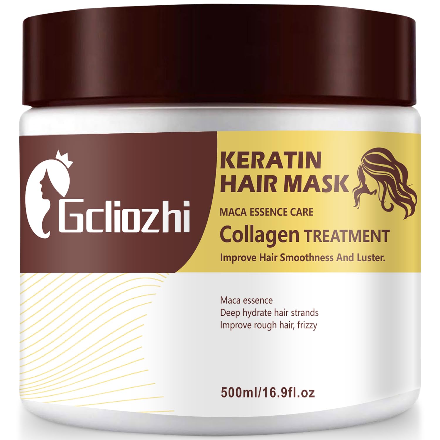 Collagen Hair treatment for Damaged Hair – 500ml Hair Collagen Mask Keratin Hair Mask Protein & Coconut Oil Deep Repair Conditioning Argan Oil Treatment for Curly or Straight Thin Fine Hair (500ml)