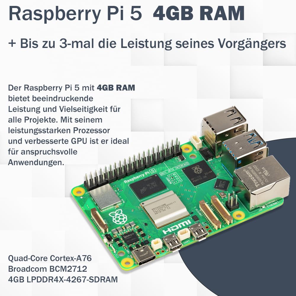 Raspberry Pi 5 4GB Starter Kit met Heatsink case Fan | Elektronica