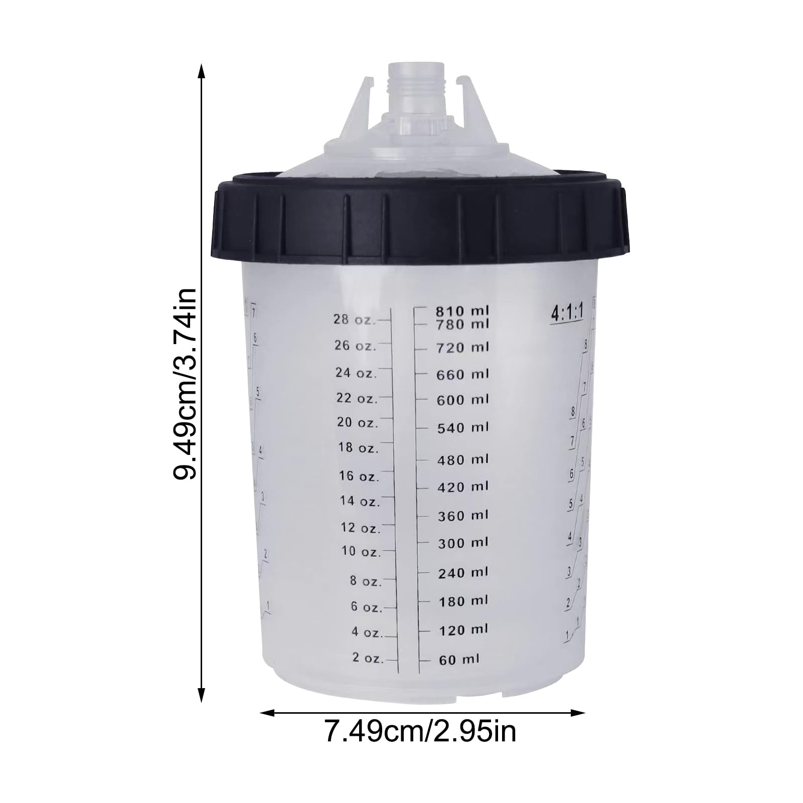 Vasos de mezcla de pintura transparentes, kits de tazas de mezcla