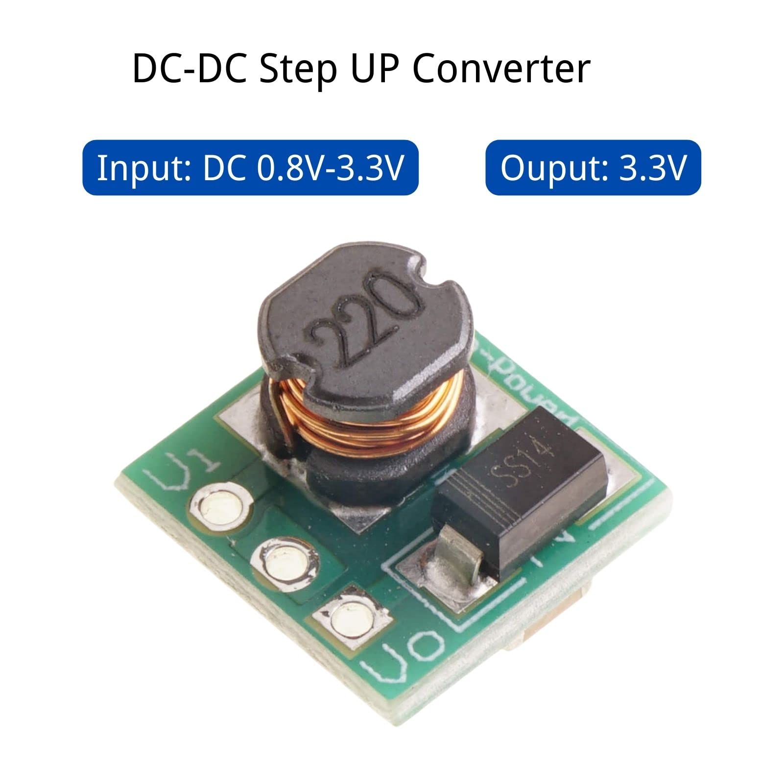 DC Step Up Boost Converter 0,8-3,3 V a 3,3 V Mini Convertitore di Tensione Alimentatore di Rete (10 Pezzi)