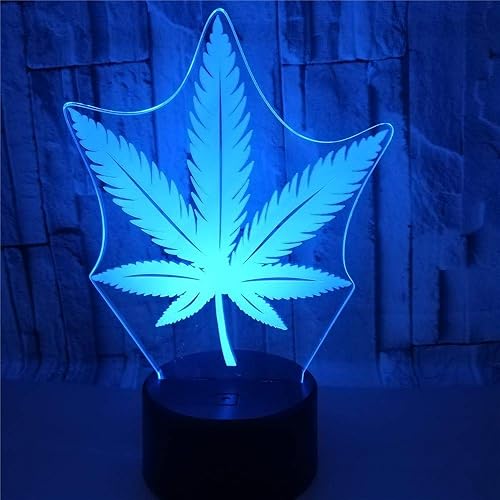 Miniatura 5 de Yooce 420 hojas 3D LED lámpara de mesa luz nocturna ilusión visual óptica decoración del hogar iluminación