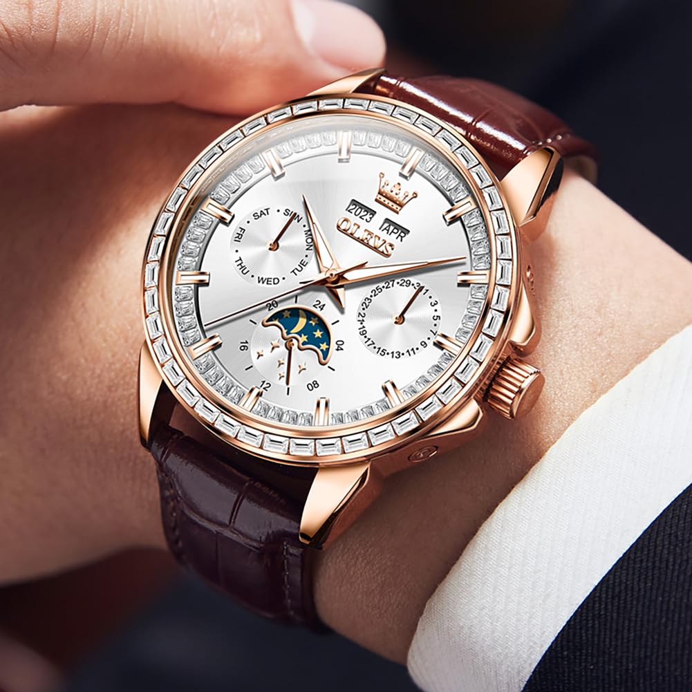 OLEVS Womens Watch Gift Set avec Bracelet Rose Gold Ladies Minimaliste Minimaliste Slim Robe DéContractéE Analogique Montre à Quartz ImperméAble