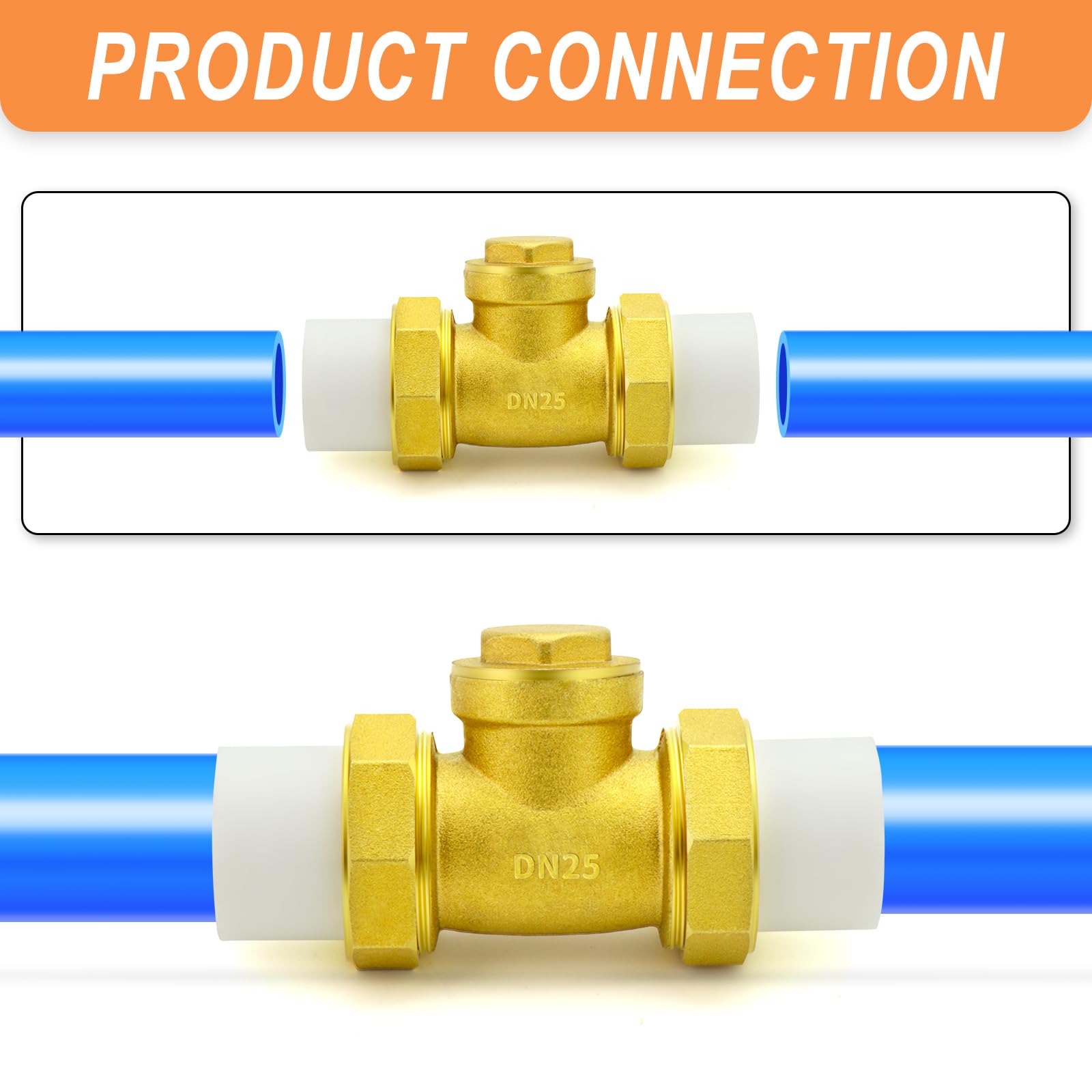 GASHER Rückschlagventil DN15 1/2" Messing - 2 Stück Set Für Pumpen & Kompressoren