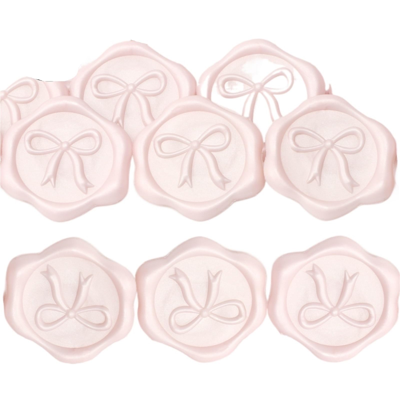 Efrjuwi Pink Wax Seal Stickers 50Pcs Bow Wedding Invitation Envelope, 3D Self Adhesive Stamp Decals(Pink)