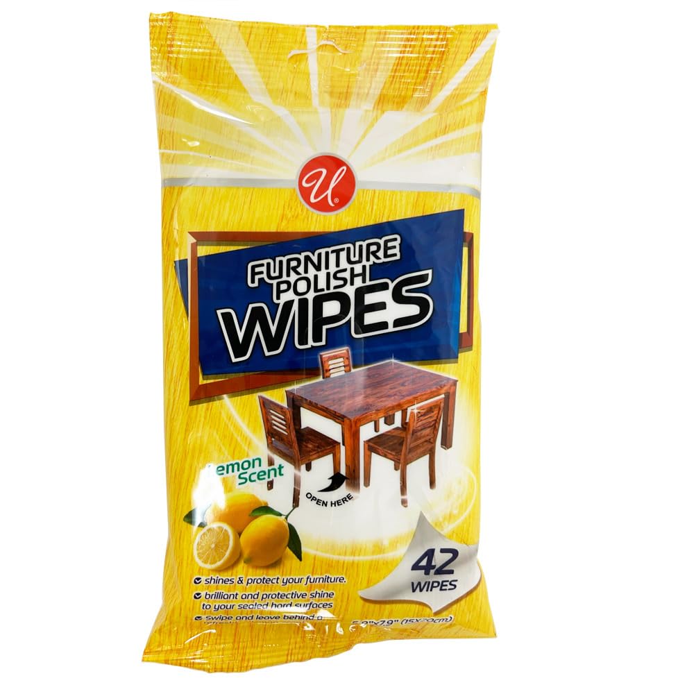 84Pc Wood Cleaner Polishing Wipes Shine Protect Furniture Doors Lemon Scent 2Pk Pleasant Lemon Scent Brilliant Shine Use on Nonporous Surface Safe Doors Furniture Cabinets Wood Kitchen Bathroom