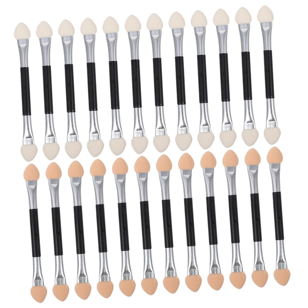 SOESFOUFU 24pcs Eye Shadow Brush Set Double-sided Makeup Applicators Comfortable and Easy to Use Non-slip Grip Great for Travel Parties Daily Makeup Random Color