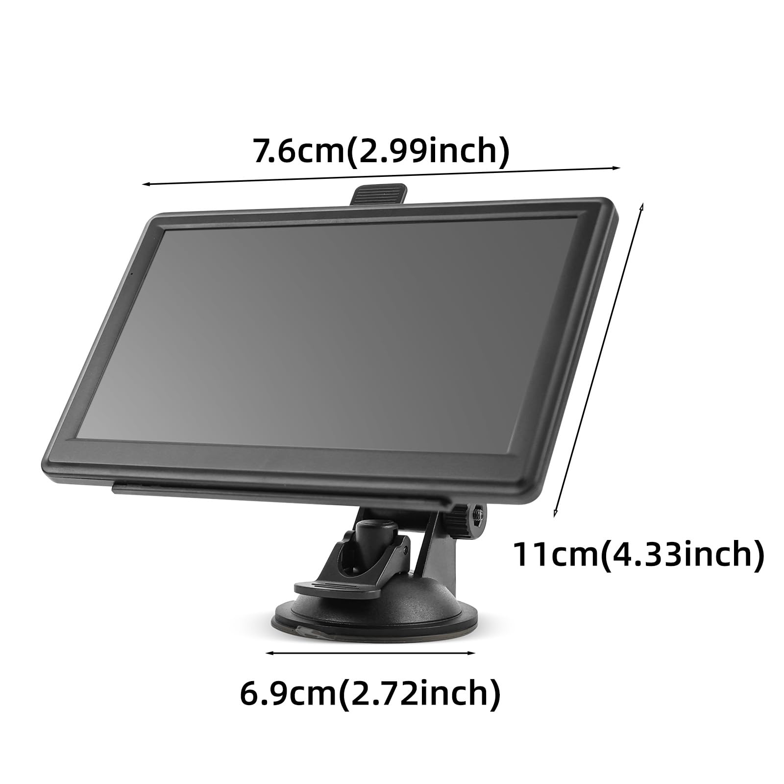 Riloer Navigationsgeräte für Auto Universal GPS Navigation Kit, 7 Zoll Sat Navi Display mit Klammer FM-Sender,Kartennavigation, mehrsprachige Einstellungen, MP3 Spielen, mit Stand