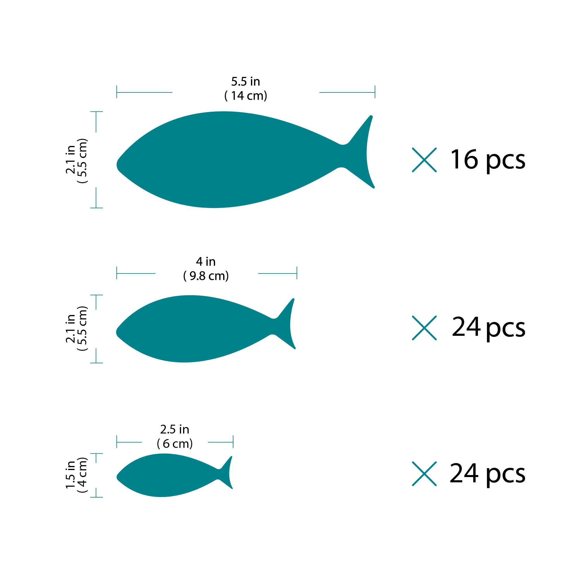 Ocean Fish Naklejka Ścienna - Pod Morzem Winylowe Naklejki Ścienne Do Pokoju Dziecięcego Sypialni Łazienki Przedszkole Decor-Teal