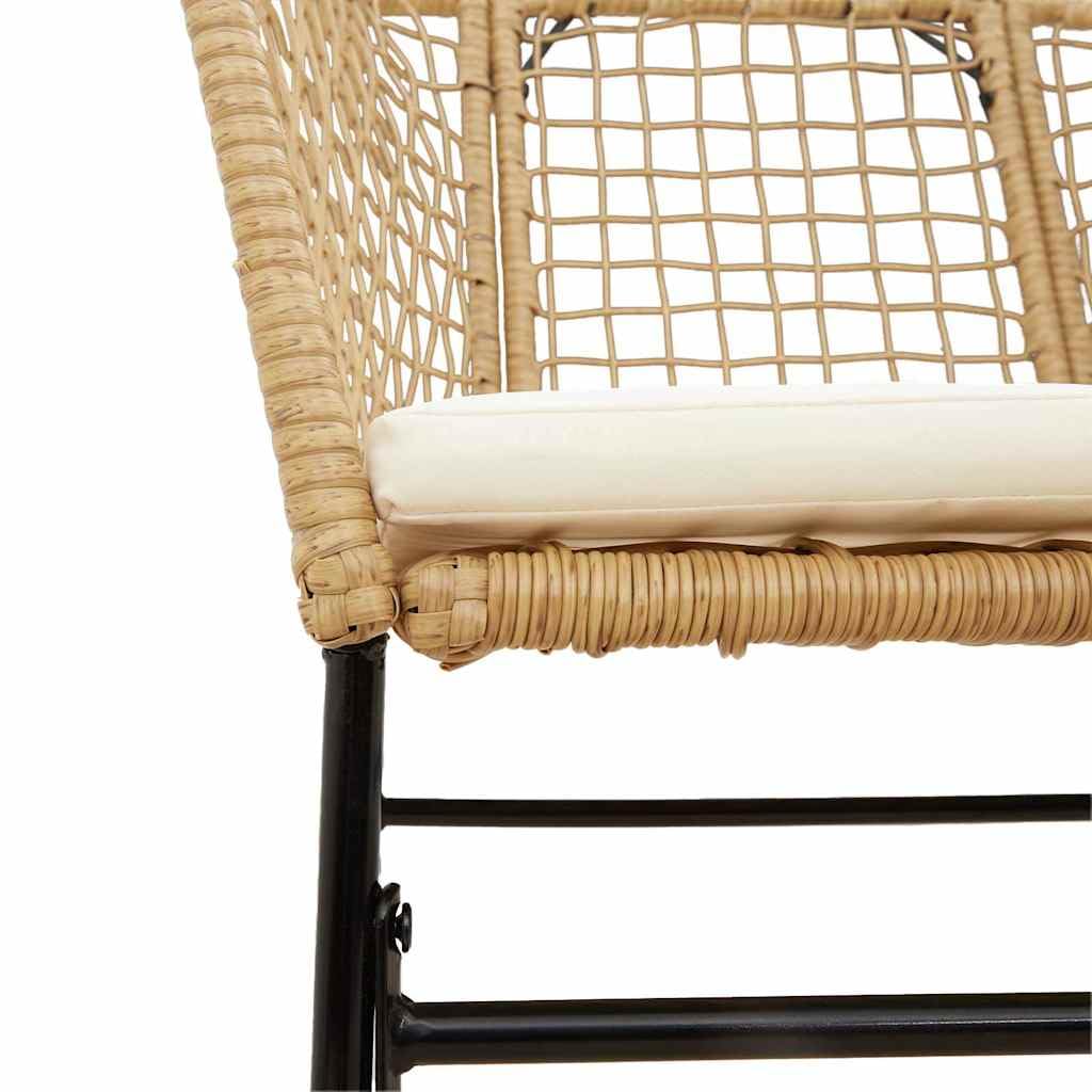 3-częściowy zestaw ogrodowy do jadalni, brązowy polirattan, ze szklanym blatem, stół 80 x 80 cm, zestaw mebli outdoorowych na balkon i taras, odporny na promieniowanie UV, łatwy w pielęgnacji
