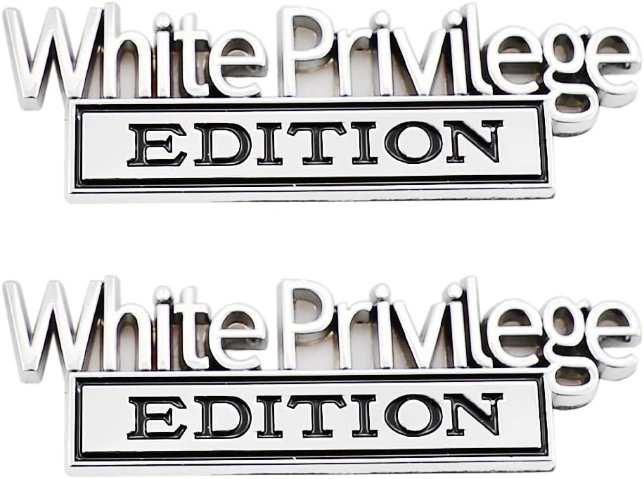 2X White Privilege Edition Emblems 3D Alloy Fender Badge Decal - Foto 6