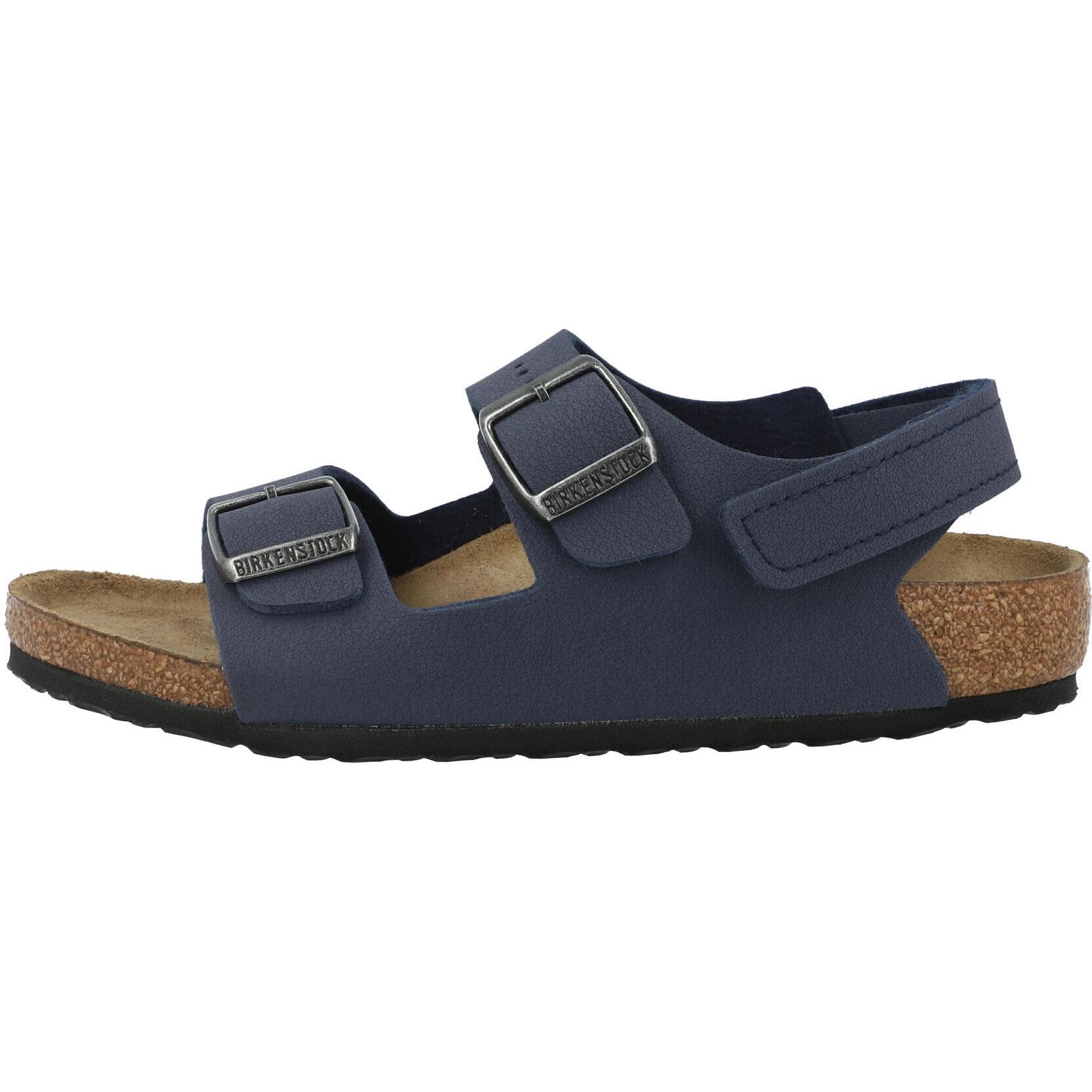 Birkenstock Milano 1030427 - Sandalia azul marino para niño y niño, doble hebilla y , corcho y piel
