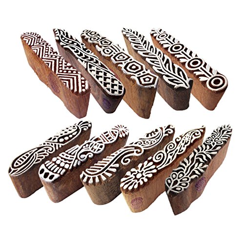 Royal Kraft Textil Madera Impresión Diseñador Borde Diseños Sellos Bloques (Set de 10)