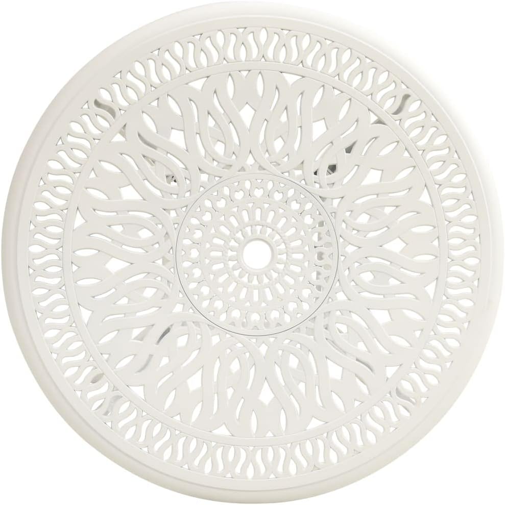 Outdoor Bar Table, Patio Coffee Table with Metal Legs, Bistro Metal Dining Table for Backyard Lawn Balcony Pool, Patio Table White 35.4"x35.4"x29.1" Cast Aluminum