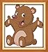 WOWDECOR - Kit de punto de cruz, diseño de oso feliz de 11 quilates, con estampado de animales de peluche