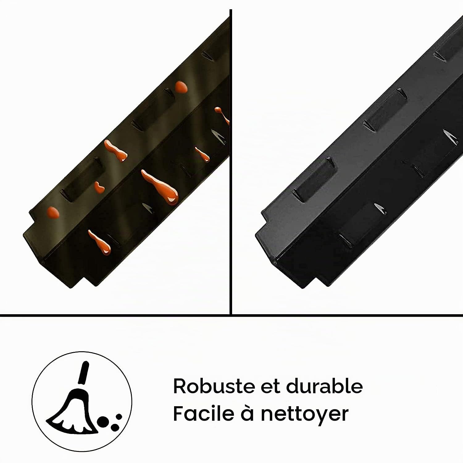 Denmay 37cm Plaque Chaleur Barbecue pour Enders Boston 3k Turbo, Barbecook, pour Outdoorchef-Perth, Uniflame 750, Tenneker TG4, Pièces de Rechange de Couverture de Brûleur, Lot de 4