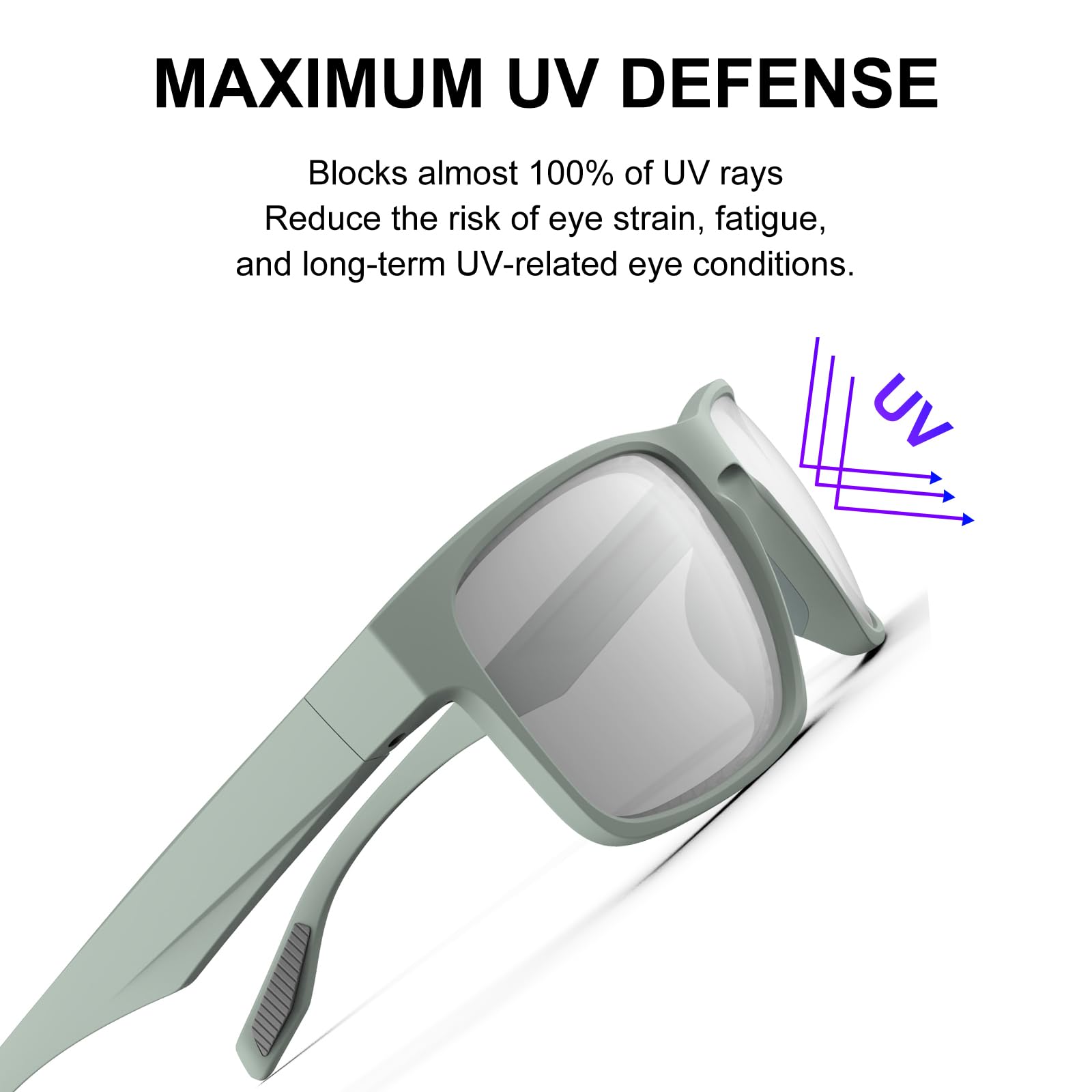HAAYOT Gafas de sol polarizadas para hombre y mujer, marco TR90, ligeras, 100% protección UV, gafas de sol para viajes, conducción, pesca, golf