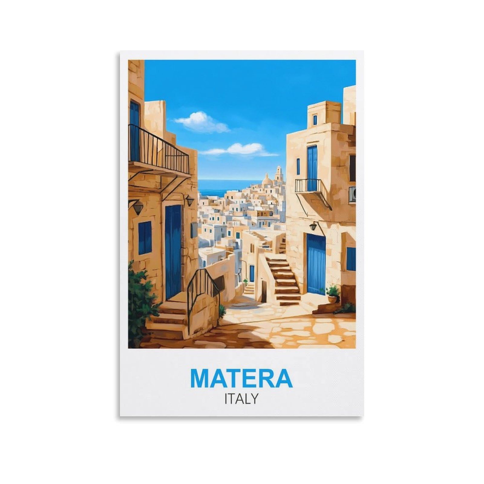 EZMLFA 5D Diamond Art Kits Adults,Matera Italy,Gem Art,Crystal Kits Round Drill for Home Wall Decor Gifts,Women,Men 50x60cm