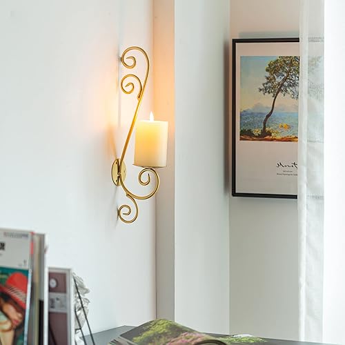Miniatura 3 de Sziqiqi Candelabro decorativo de pared, candelabros de pared, para sala de estar, baño, granja, boda, juego de 2