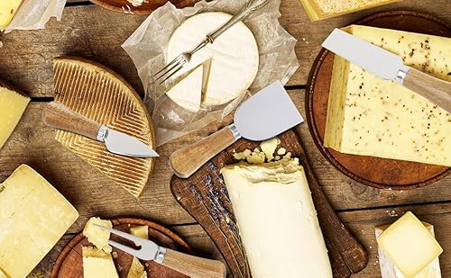 Guojanfon 6 Piece Cheese Knives Set with Wooden Handle, Mini Steel Stainless Cheese Knife Set for Charcuterie anCheese Spread, Perfect for Cheese Slicer and Butter Cutter - Image 5