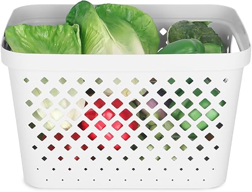 Miniatura 4 de Glad Juego de 6 cestas de almacenamiento de plástico, paquete económico  Contenedores de almacenamiento abiertos para estantes, baño, despensa,