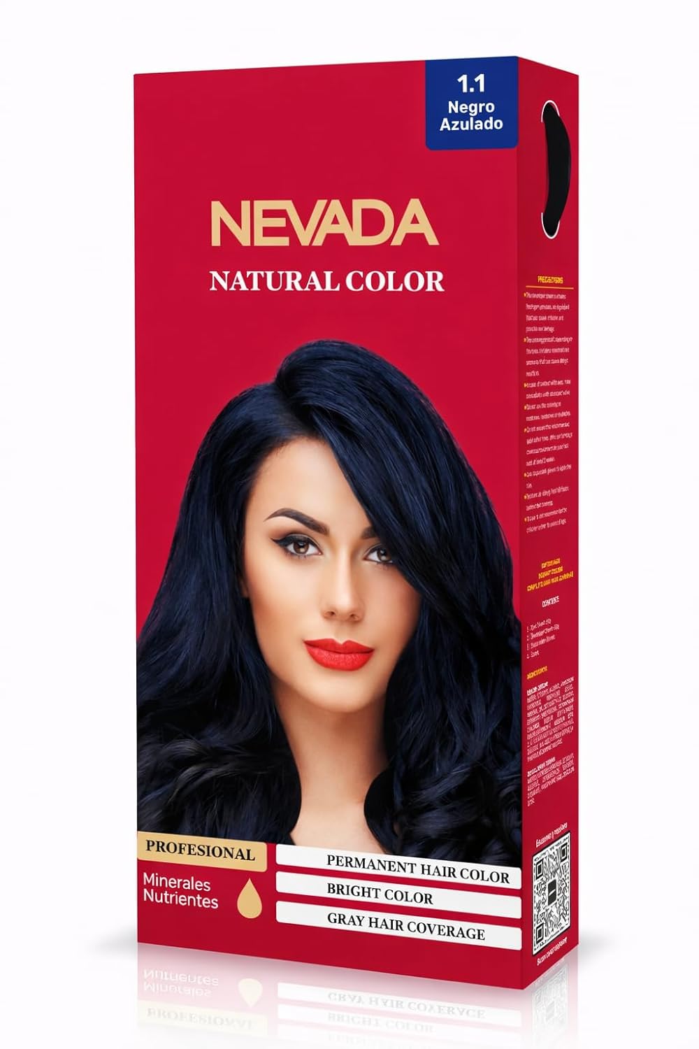 Bluish Black Permanent Hair Dye 1.1 – Long-Lasting Blue-Black Color, Strong Gray Coverage, Easy Application, Natural Shine