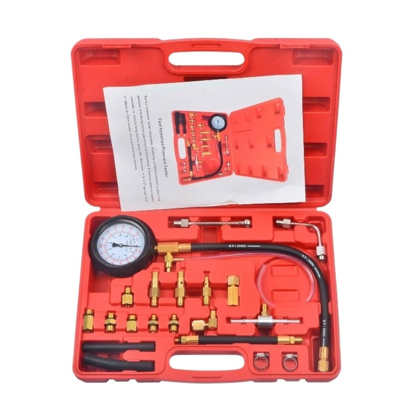 0-140PSI Pompa Wtryskowa Paliwa Tester Wtryskiwaczy Zestaw Mierników Ciśnienia Automatyczne Narzędzia Diagnostyczne Do Samochodów Osobowych I Ciężarowych Precyzyjne Monitorowanie