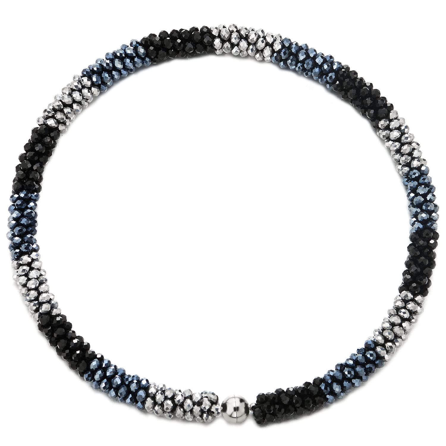 COOLSTEELANDBEYOND Blu Perline Cristallo Cluster Statement