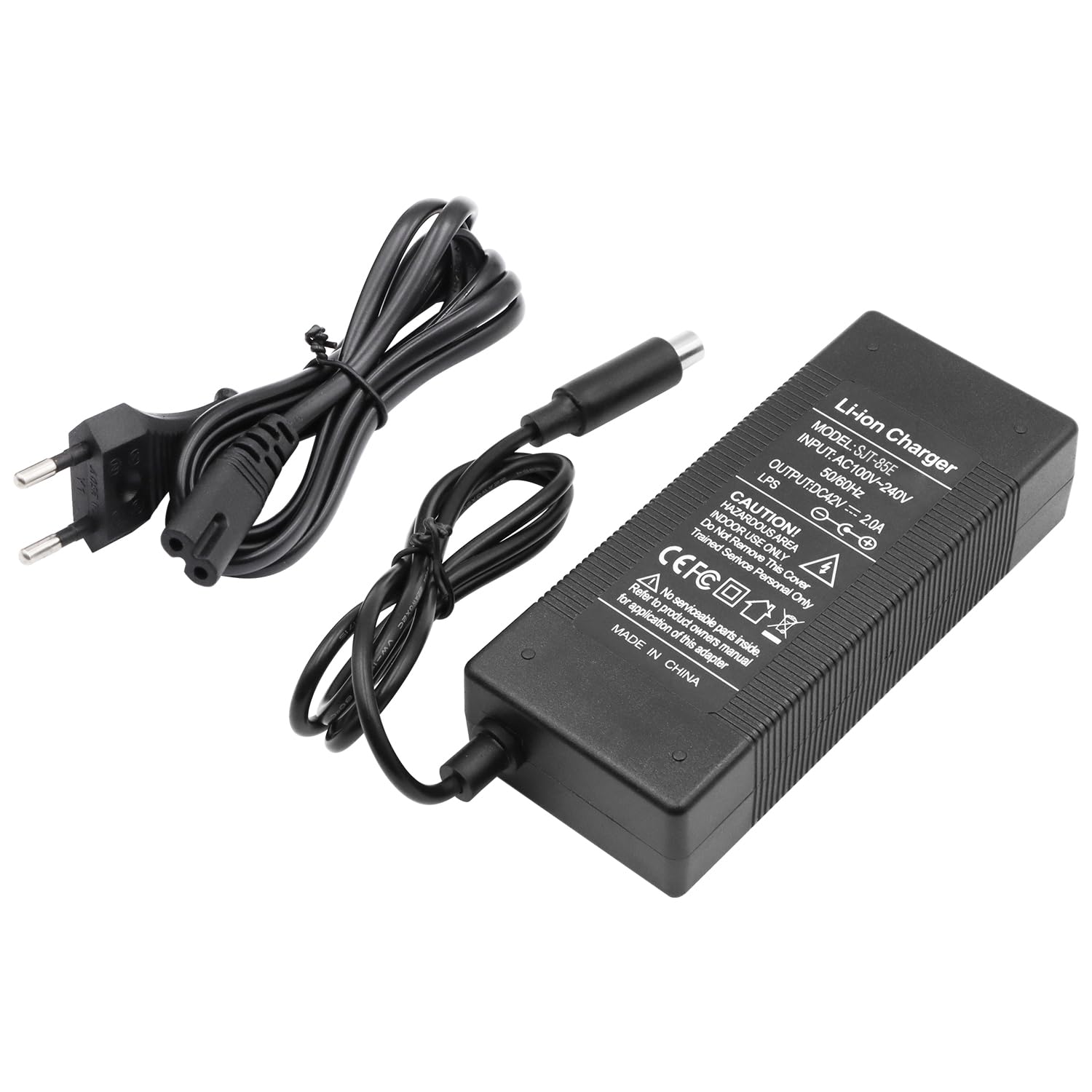 JIZZU Chargeur Trotinette Electrique, 42V 2A Chargeur Adaptateur Velo Electrique, Universel Chargeur De Batterie Avec 6 Connecteurs, Chargeur De Scooter Planche à Dérive, Xiaomi M365/Pro 2
