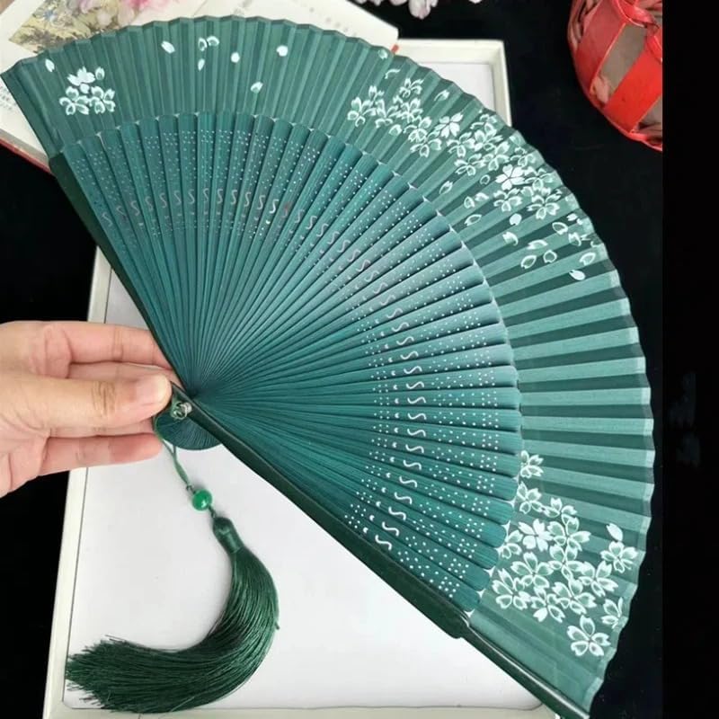 Ancient Style Dance Fan Chinese Style Hanfu Cheongsam Hand Folding Fan Summer G 21cm M